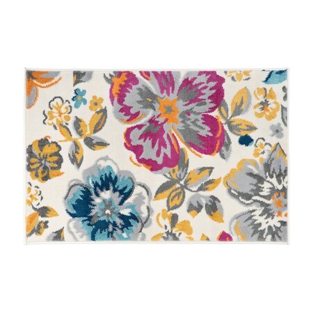 World Rug Gallery Modern Floral Area Rug 2' x 3' Multi Area Rug 9098MULTI2X3